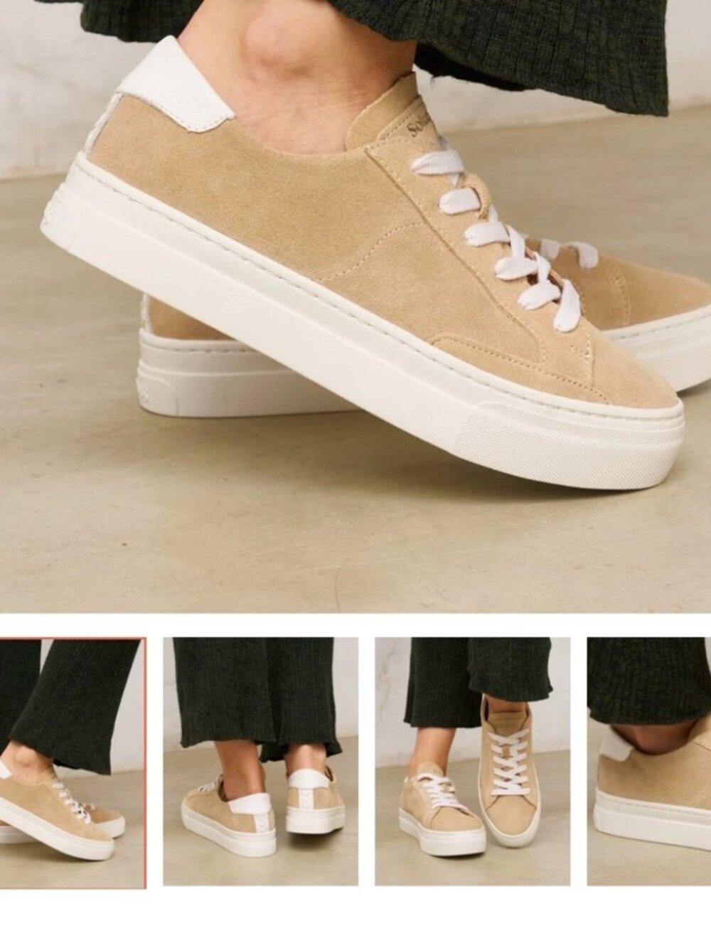 Soludos Ibiza Platform Sneakers in Sand Tan